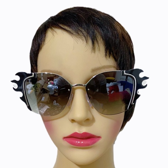 Prada Black White Silver Metal Su… - Picture 1 of 11